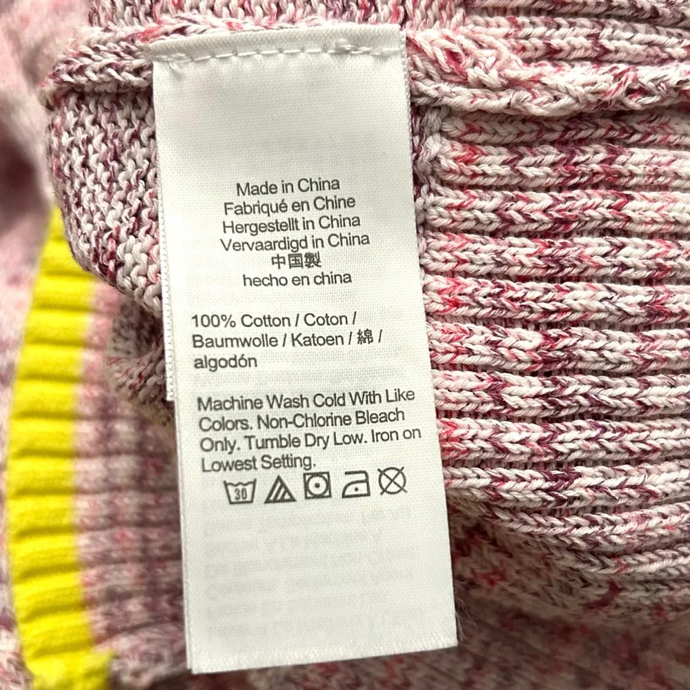 J. Crew Space-Dyed Crewneck Cotton Sweater Tropical Azalea Multi - Size Medium